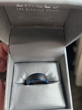 Zales Black Ring with Blue Accent